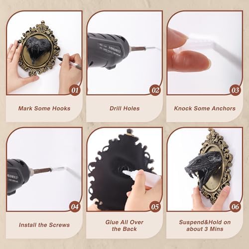 Gothic Animal Head Wall Sculpture Snake Decor