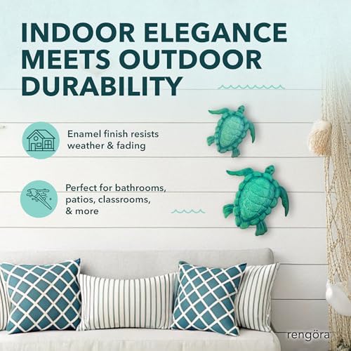Reng Rara Sea Turtle Wall Art Set - Nautical Decor for Indoor and Outdoor Use