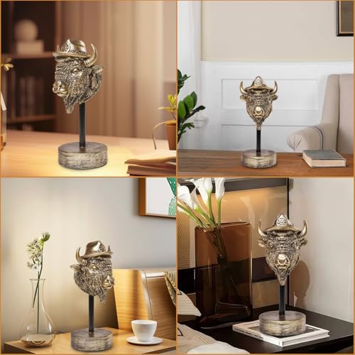 Handcrafted Resin Buffalo Sculpture - Modern Home Decor