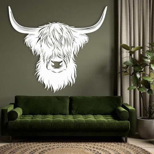 Cow Head Wall Art Metal Sculpture for Living Room and Office