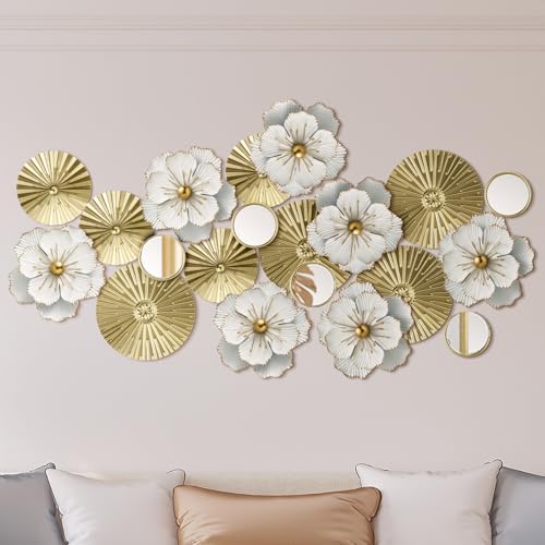 Briwooody 20 Pcs Metal Flower Wall Decor