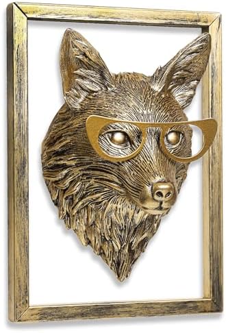 Animal Heads Wall Decor with Metal Frame 1
