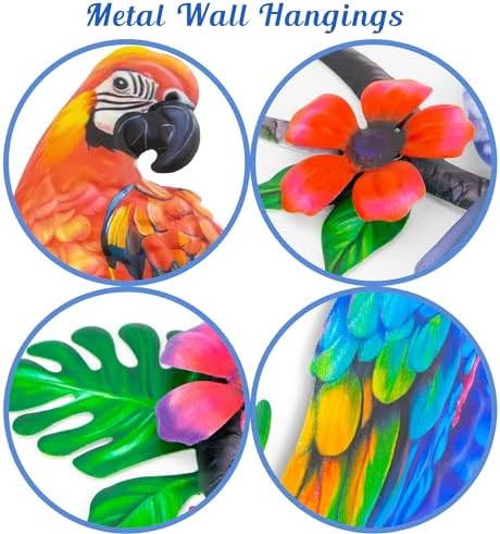 Metal Parrots Wall Art 3 Pack Outdoor Decor