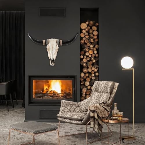 SvRite 31 Inch Cow Skull Wall Decor Brown