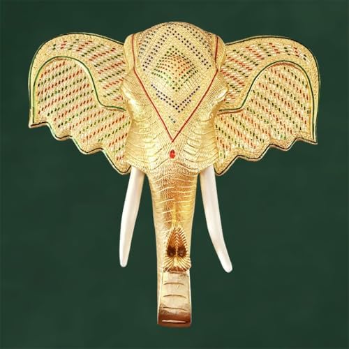 POPGRAT 16 Inch Gold Elephant Head Wall Decor