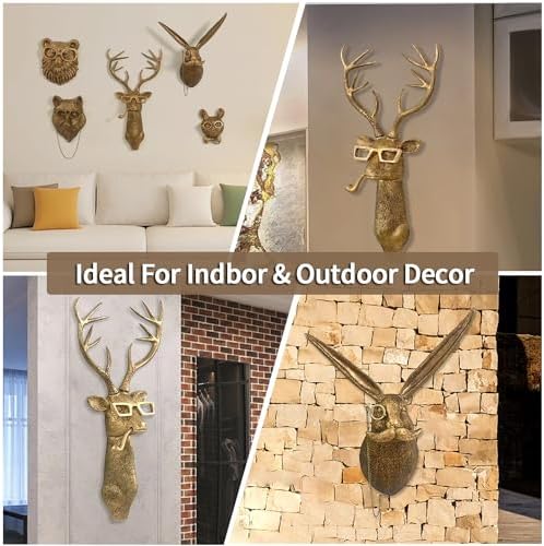 Joogour Head Wall Decor Set of 5 Resin Animal Sculptures