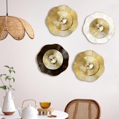 Shimeyao 4 Pcs 12 Inch Gold Metal Wall Decor Sculptures