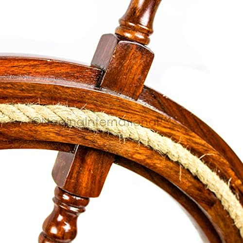 Nagina International 42 Inch Nautical Ship Wheel Wall Sculpture