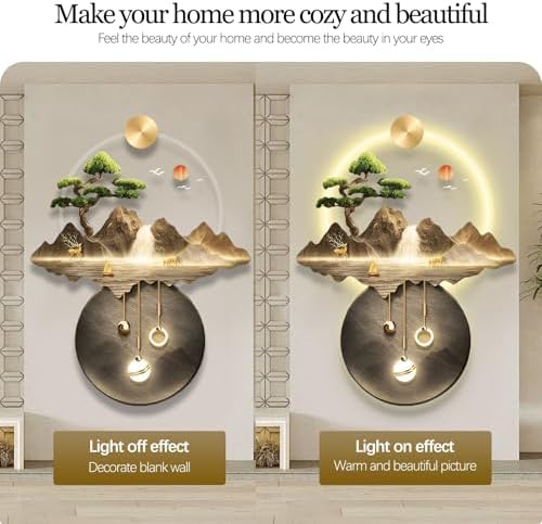 3D Wall Art Decor with LED Light Modern Home Sculpture