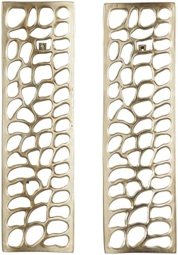 Deco 79 Gold Aluminum Wall Sculpture Set of 2