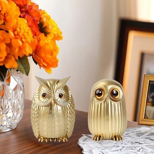 Elegant Gold Owl Figurine Decor for Home