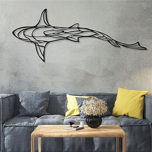 FYNBSSA 3D Metal Wall Art Shark Sculpture