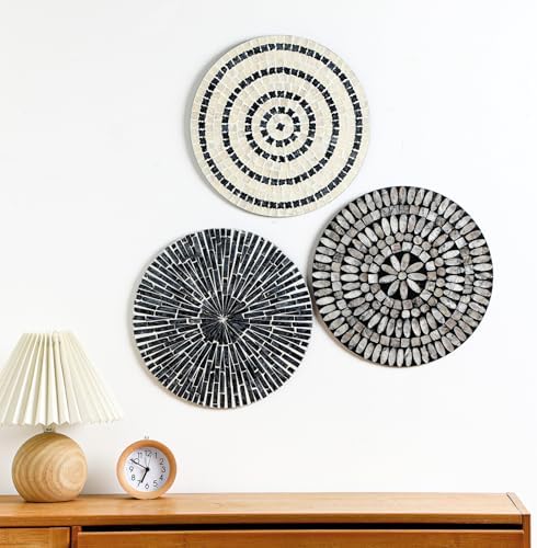 Tioncy 3 Pcs Mother of Pearl Shell Wall Plates