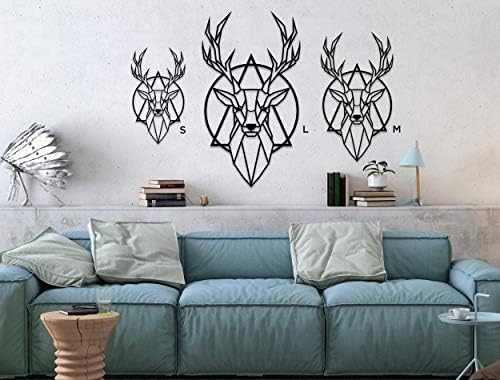 FeBros 3D Metal Deer Wall Art Decor Sculpture