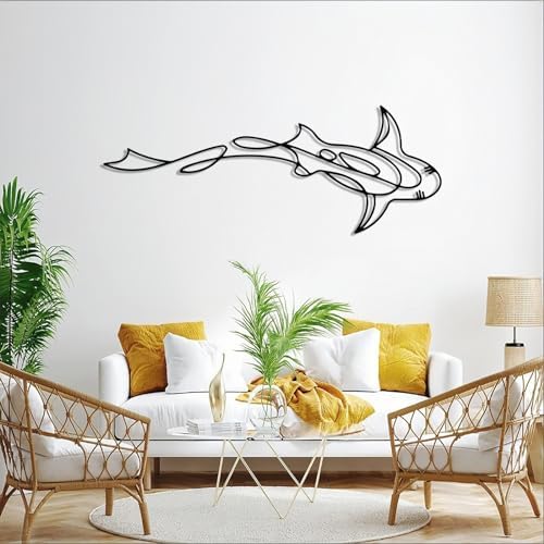 ICEWQOQU Shark Metal Wall Decor - Modern Design