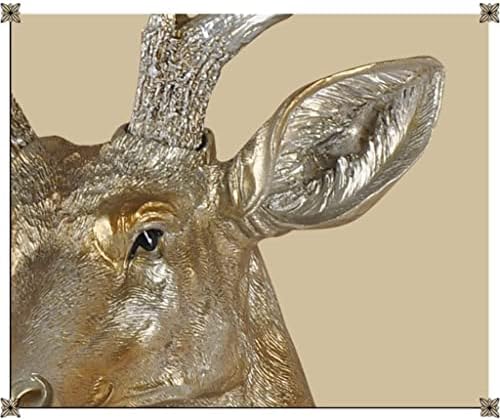 Gold Resin Deer Head Wall Hanging Sculpture Decor