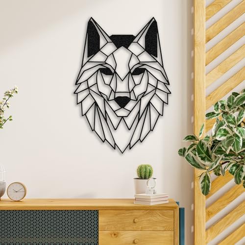 Alpha Wolf Metal Wall Art 24x18 Inches Modern Decor Sculpture
