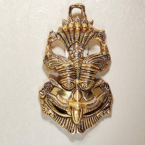 Gold Metal Nazar Battu with Ganesha Protection for Home and Office Wall Hanging