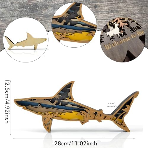 Wooden Fish Ocean Decor Sculpture Wall Art
