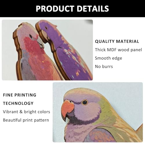 Retro Purple Parrot Wall Sculptures Set of 5