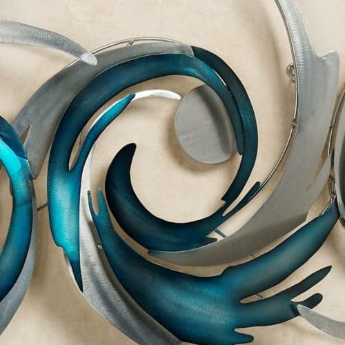 Touch of Class Perfect Storm Wall Sculpture - Blue Silver Large
