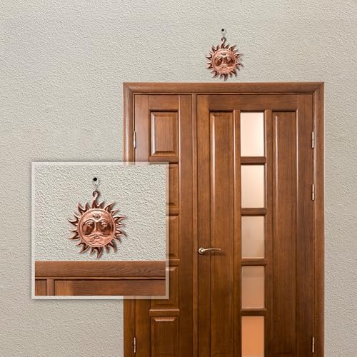 Surya Narayan Yantra Sun Mask Copper Wall Sculpture