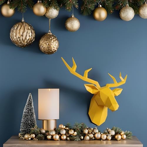 XYQXYQ Geometric Deer Head Wall Sculpture