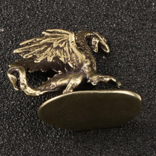 Leheybia Golden Brass Magic Dragon Statue Ornament