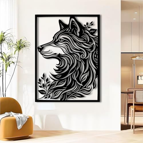 Hotuijxca Wolf Metal Wall Art 47x35 cm