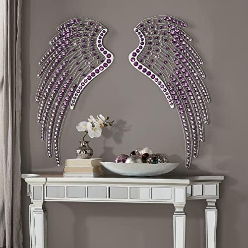 Montgomery Ward 2-Piece Jeweled Wings Wall Decor Set Purple