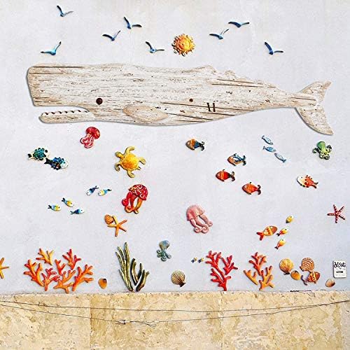 Wooden Fish Wall Decor - Rustic Nautical Whale Sculpture