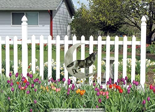 Metal Moon Wolf Wall Decor Durable Iron Art Sculpture for Indoor and Outdoor