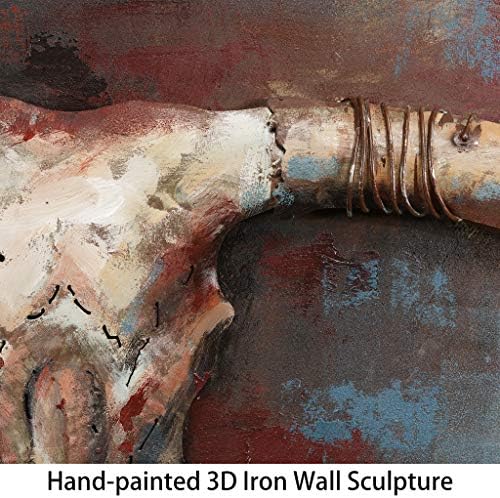 Empire Art Long Horn Primo Iron Wall Sculpture