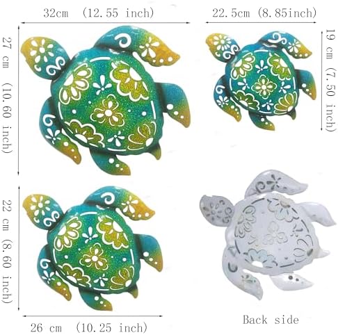 JFRISING Metal Sea Turtle Wall Art Decor Set of 3