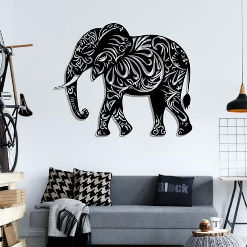 Mandala Elephant Metal Wall Art 19x15