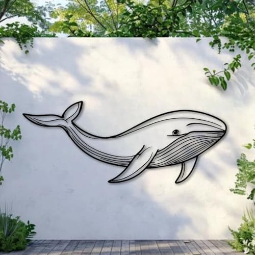 ENJOYOO Whale Metal Wall Art 30x12 Inch Ocean Decor