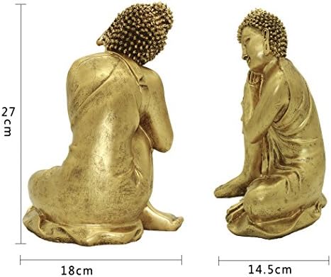 BRABUD Resin Buddha Statue 1063 Inch Gold Home Decor