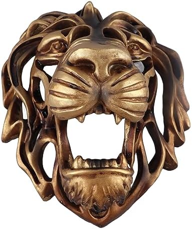 Gold Lion Wall Art Sculpture 8in Wall Decor for Living Room