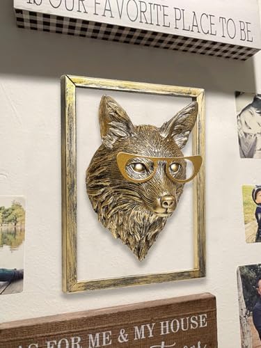 Animal Heads Wall Decor with Metal Frame 1