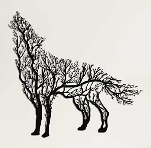 DEKADRON Tree Wolf Wall Decor 39x37 Inches