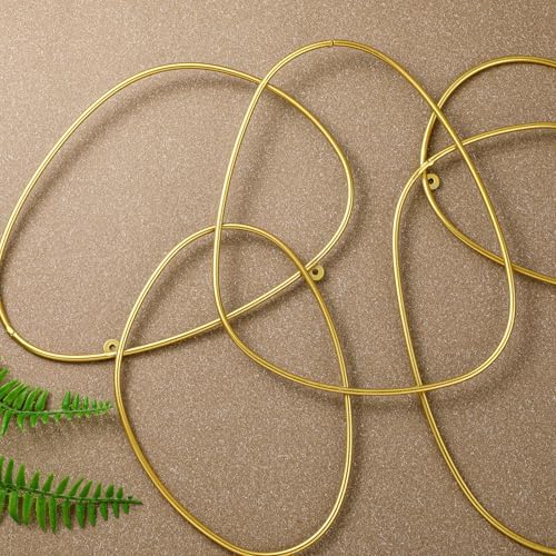 Hicarer 3 Pcs Interlocking Gold Rings Wall Sculpture
