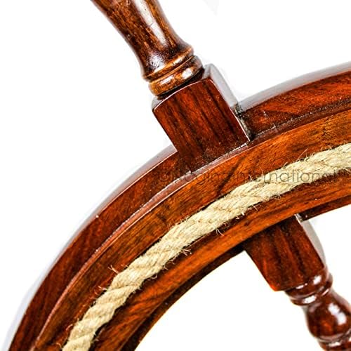Nagina International 42 Inch Nautical Ship Wheel Wall Sculpture