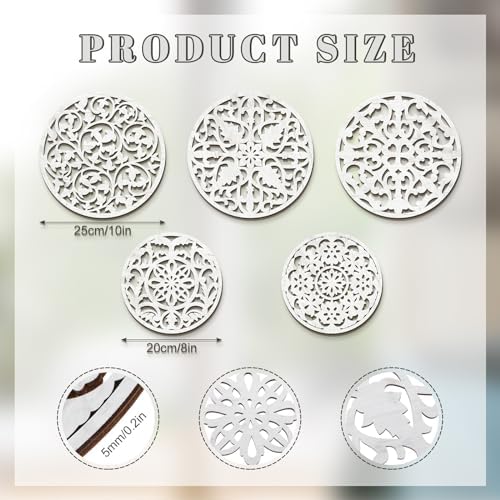 Wonderjune 5 Pcs Rustic Wall Medallion Decor