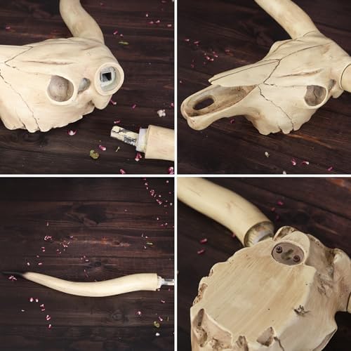 ZHANYUN Long Horn Cow Skull Wall Decor Beige