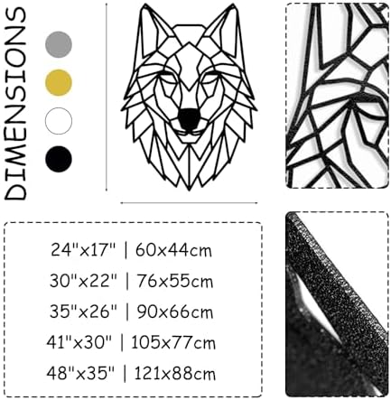 Cadeali Metal Wolf Wall Decor 30x22