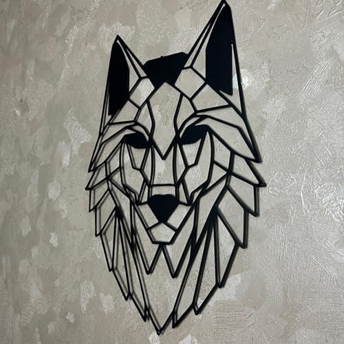 Alpha Wolf Metal Wall Art 24x18 Inches Modern Decor Sculpture