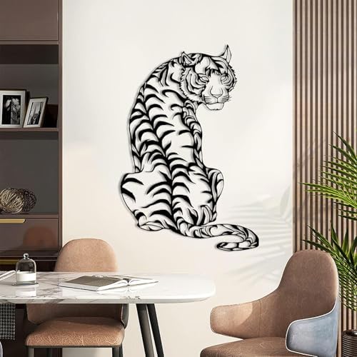 Gasijet Metal Tiger Wall Decor Black 24x16