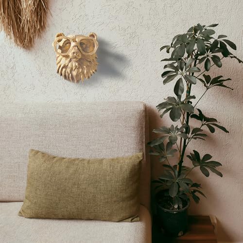 Artocery Resin Animal Heads Wall Decor - 63 Inch Golden Finish