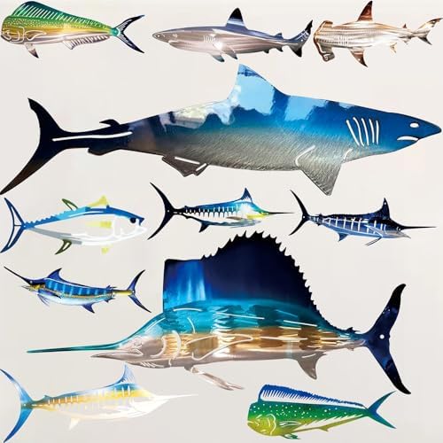 PIAOGENG Metal Shark Wall Decor Set