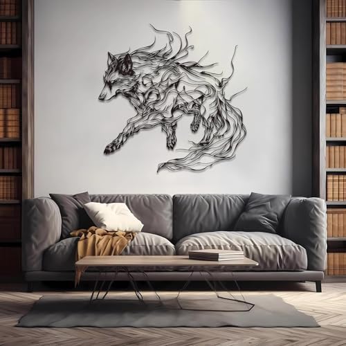 Wolf Metal Wall Art - Nature Themed Bedroom Decor